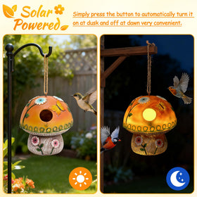 Smadeer resin birdhouse is durable and weatherproof for outdoor use.