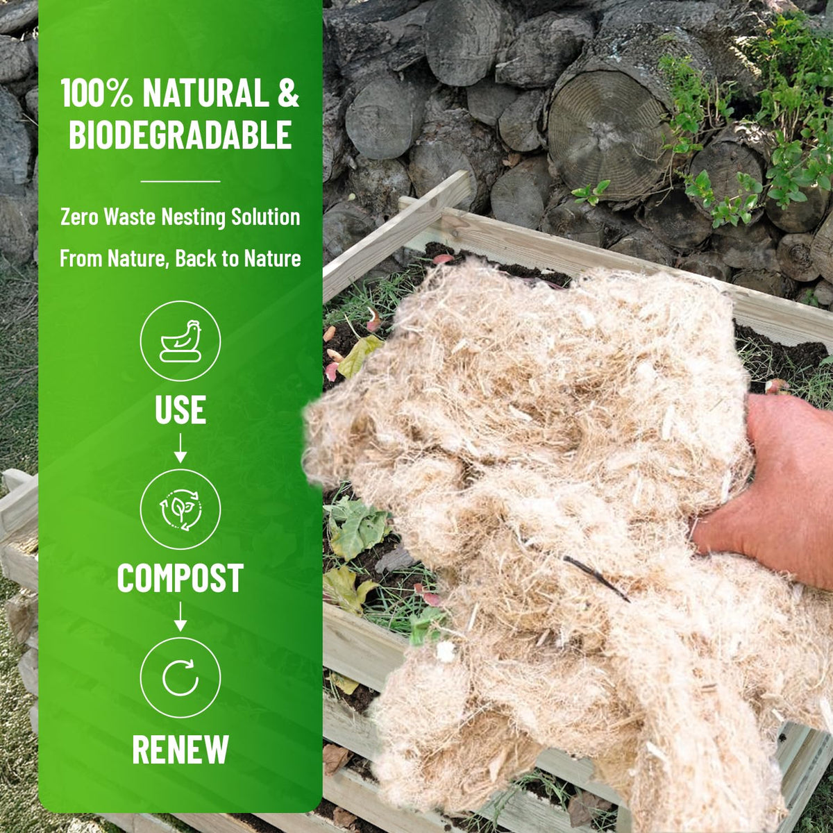 Small Pet Select 10-pack hemp nesting pads offer a long-lasting, low-maintenance coop solution.