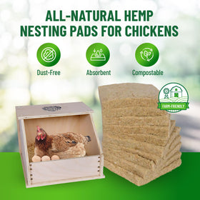 Small Pet Select absorbent hemp nesting pad locks in moisture to keep nesting boxes drier.