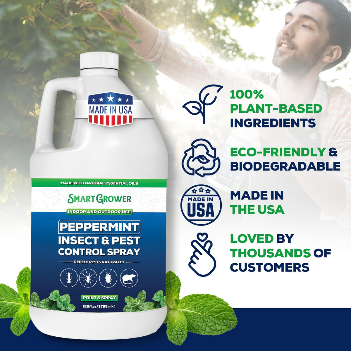 Smart Grower ready-to-use 128oz bottle for convenient bulk pest control.