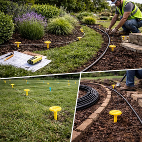 Smart Spring 10-pack yellow markers offer versatile boundary marking.