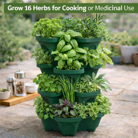 Smart Spring 4-tier vertical planter center hole detail for stability.