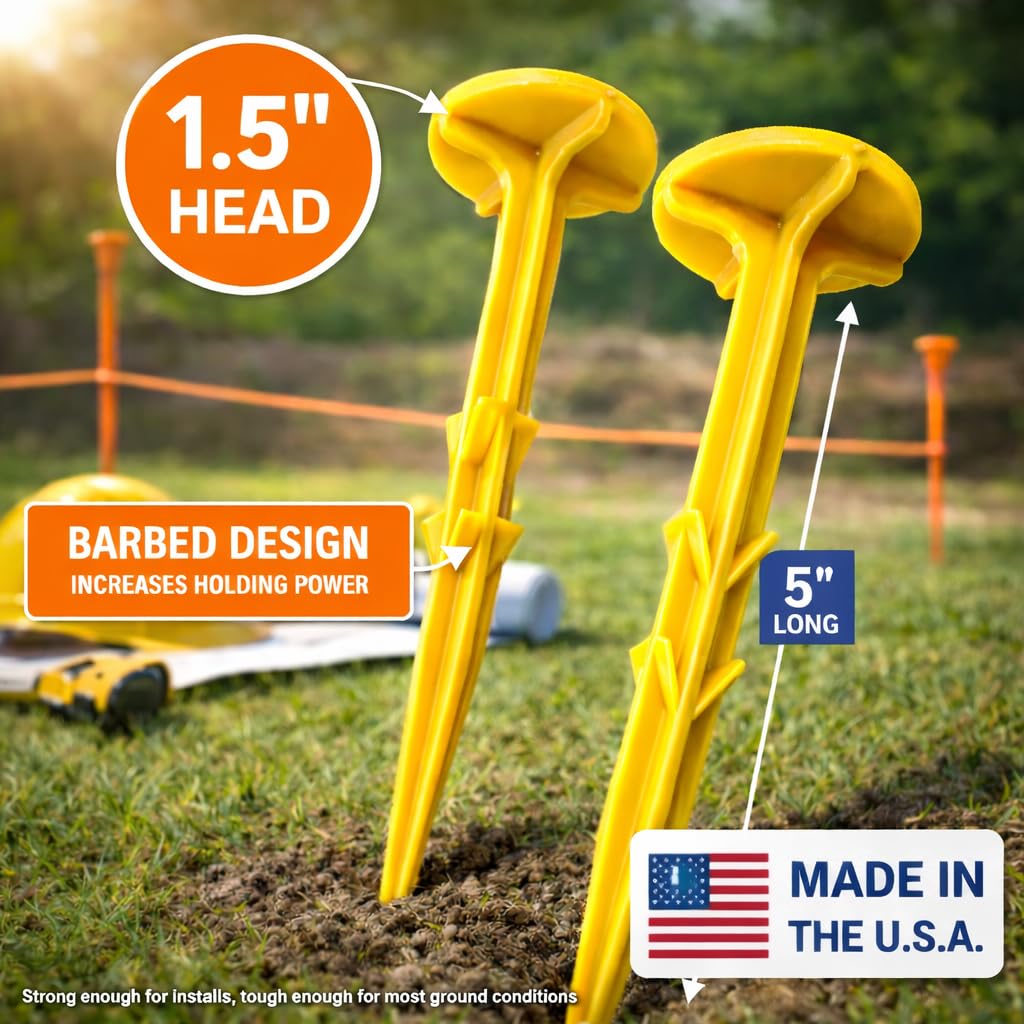 Smart Spring hi-vis yellow markers are easy to spot during surveys.