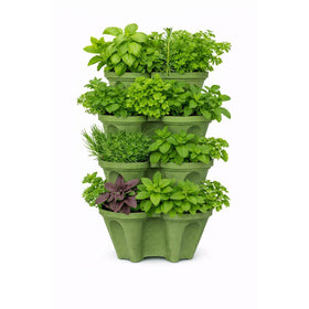 Smart Spring large vertical planter tower showcases four tiers for high-yield gardening.