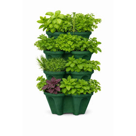 Smart Spring large vertical planter tower front view for space-saving growing.