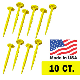 Smart Spring mowing-friendly survey markers help locate corners for fences.