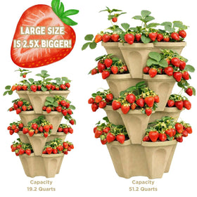 Smart Spring vertical planter tower durable materials image showcases heavy-duty construction for outdoor use