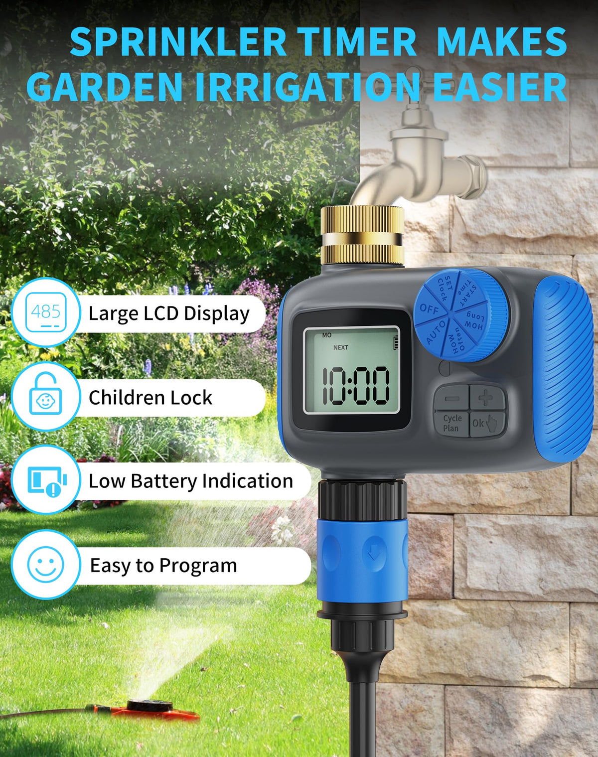 Smartale timer IP55 weatherproof housing withstands outdoor conditions.