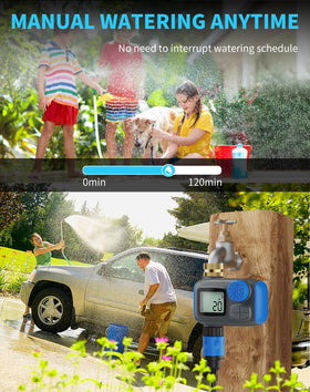 Smartale timer manual mode enables on-demand watering for spot cleaning.