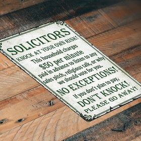 SmartCows easy-install sign with pre-drilled holes for quick mounting on doors or walls.
