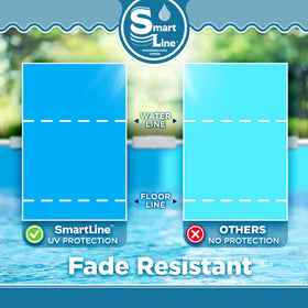 Smartline solid blue liner designed for 48-52 inch walls, overlap style.