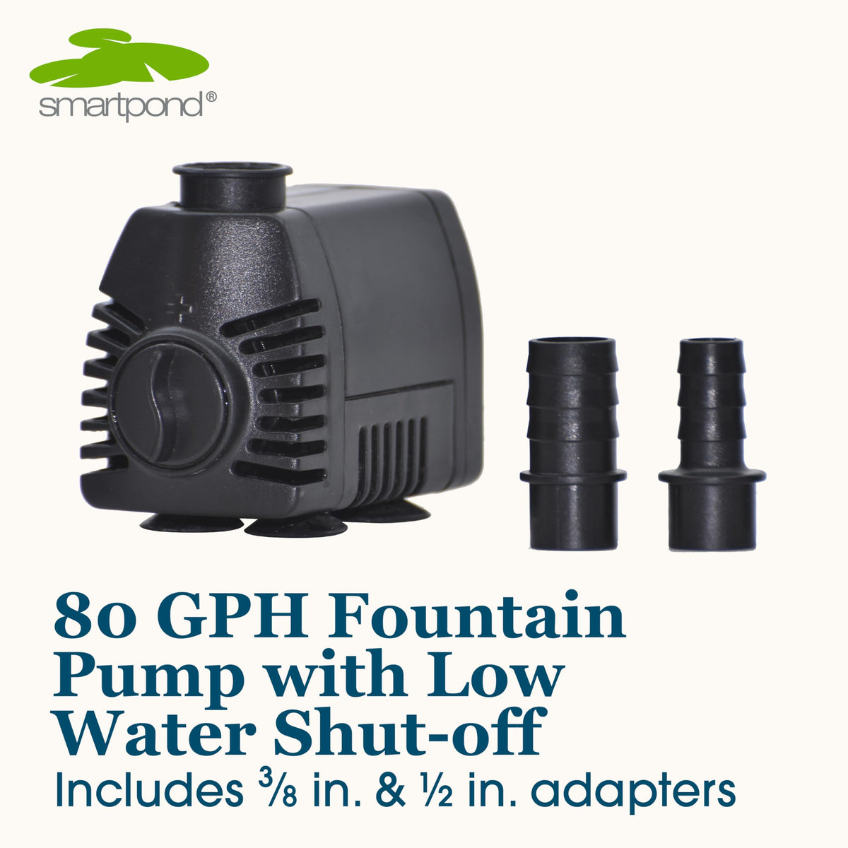 Smartpond auto shut-off protects the pump during low water levels.