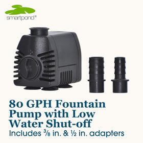Smartpond auto shut-off protects the pump during low water levels.