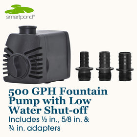 Low-water shut-off feature in Smartpond pump protects your fountain