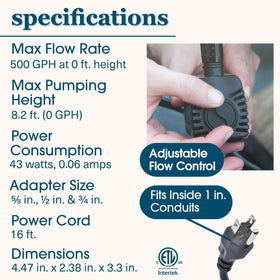 Smartpond pump demonstrates 7-foot pumping height for tall water displays