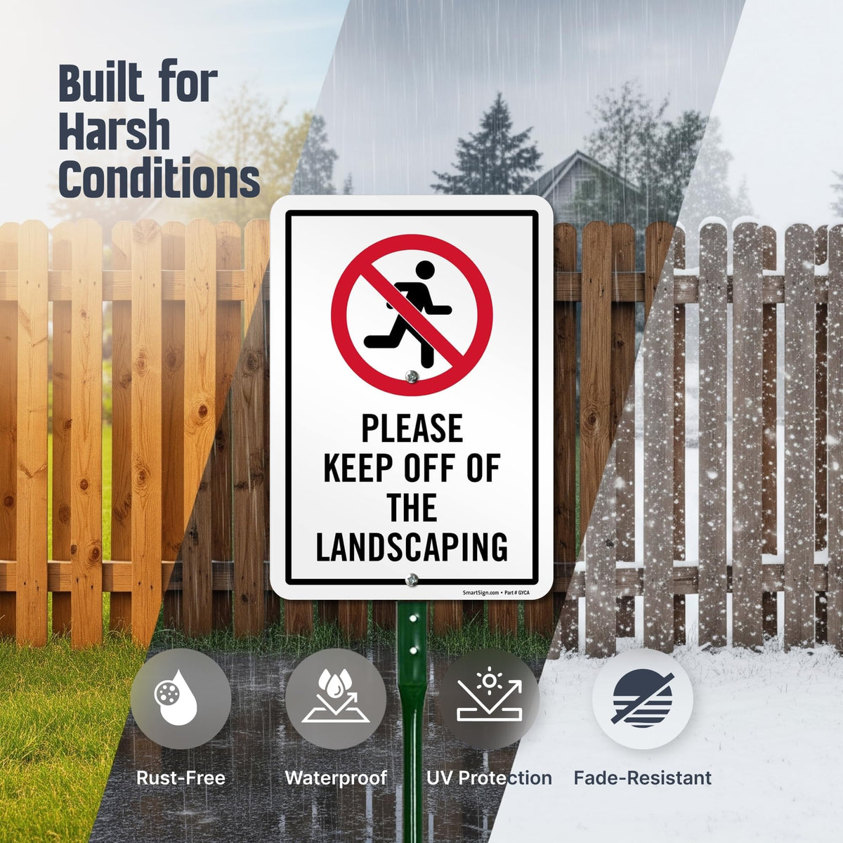 SmartSign 18 inch stake anchors the sign firmly into the ground