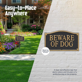 SmartSign Beware of Dog sign includes 18-inch stake for quick setup