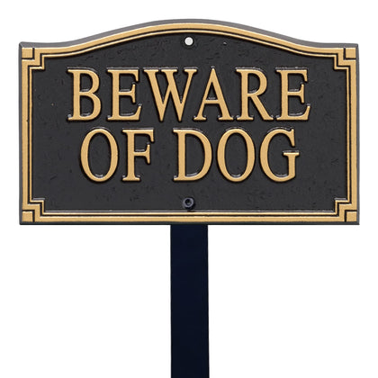 SmartSign Designer Beware of Dog sign with stake, 18-inch tall for durable yard visibility