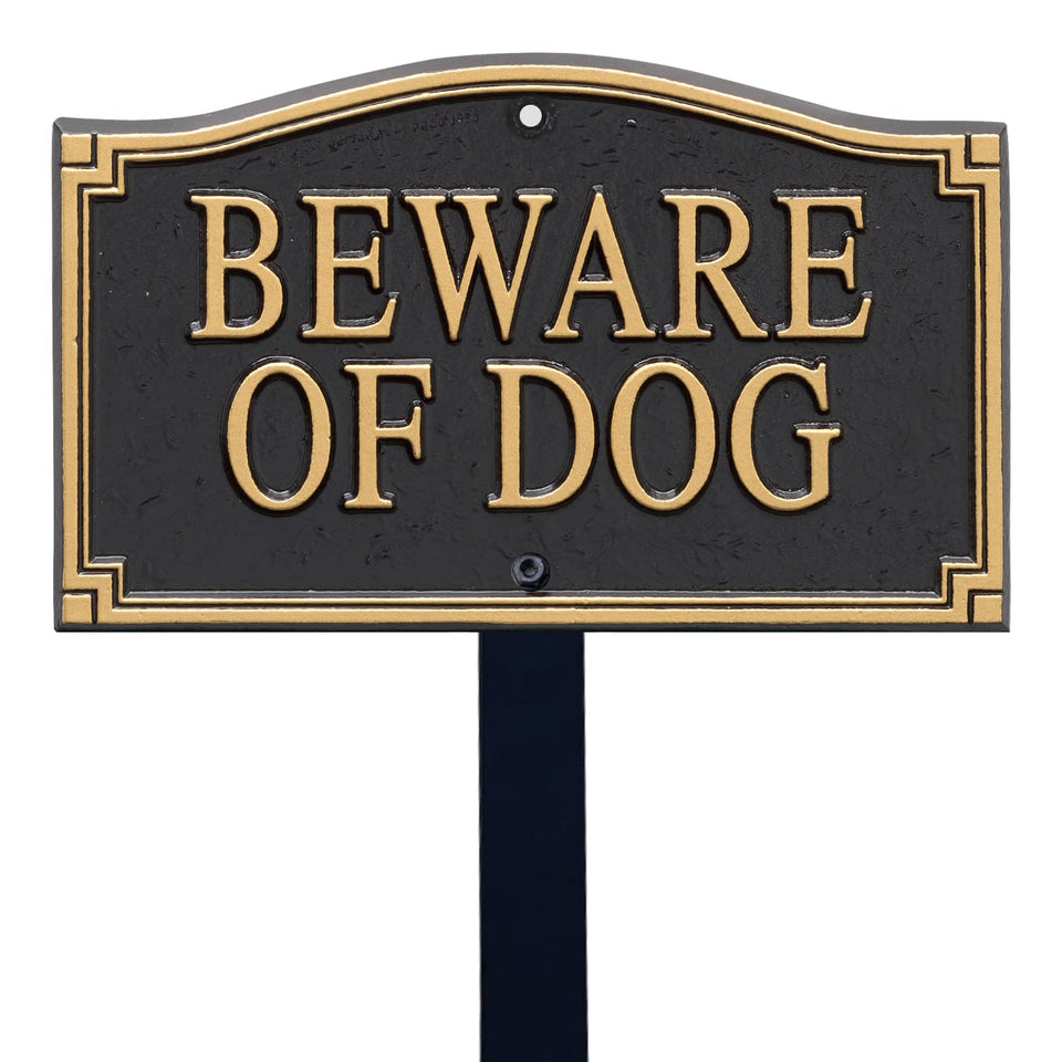 SmartSign Designer Beware of Dog sign with stake, 18-inch tall for durable yard visibility