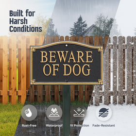 SmartSign Beware of Dog yard sign placed near lawn for clear messaging