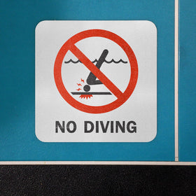Durable 20-mil vinyl sign built for high-traffic pool areas and outdoor exposure.