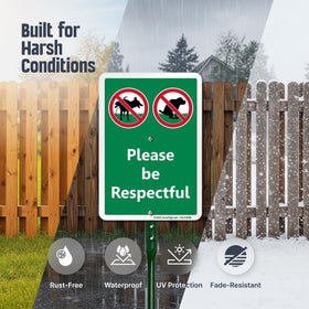 SmartSign durable aluminum sign with 18-inch stake shown for long-lasting outdoor use.