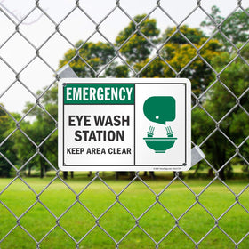 SmartSign emergency eye wash station sign, durable plastic for interiors or exteriors.