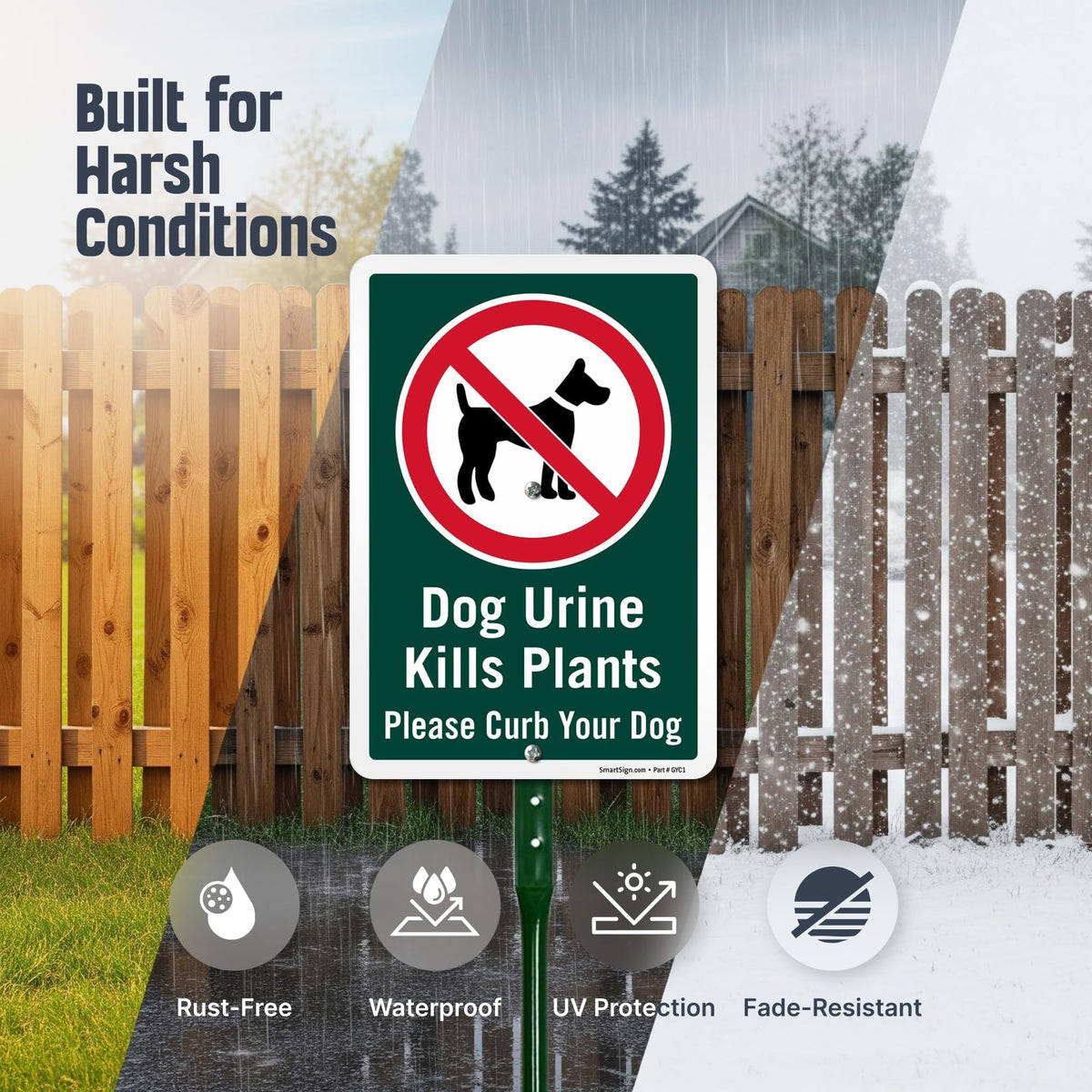 SmartSign 18-inch enamel-coated stake supports durable yard signage.