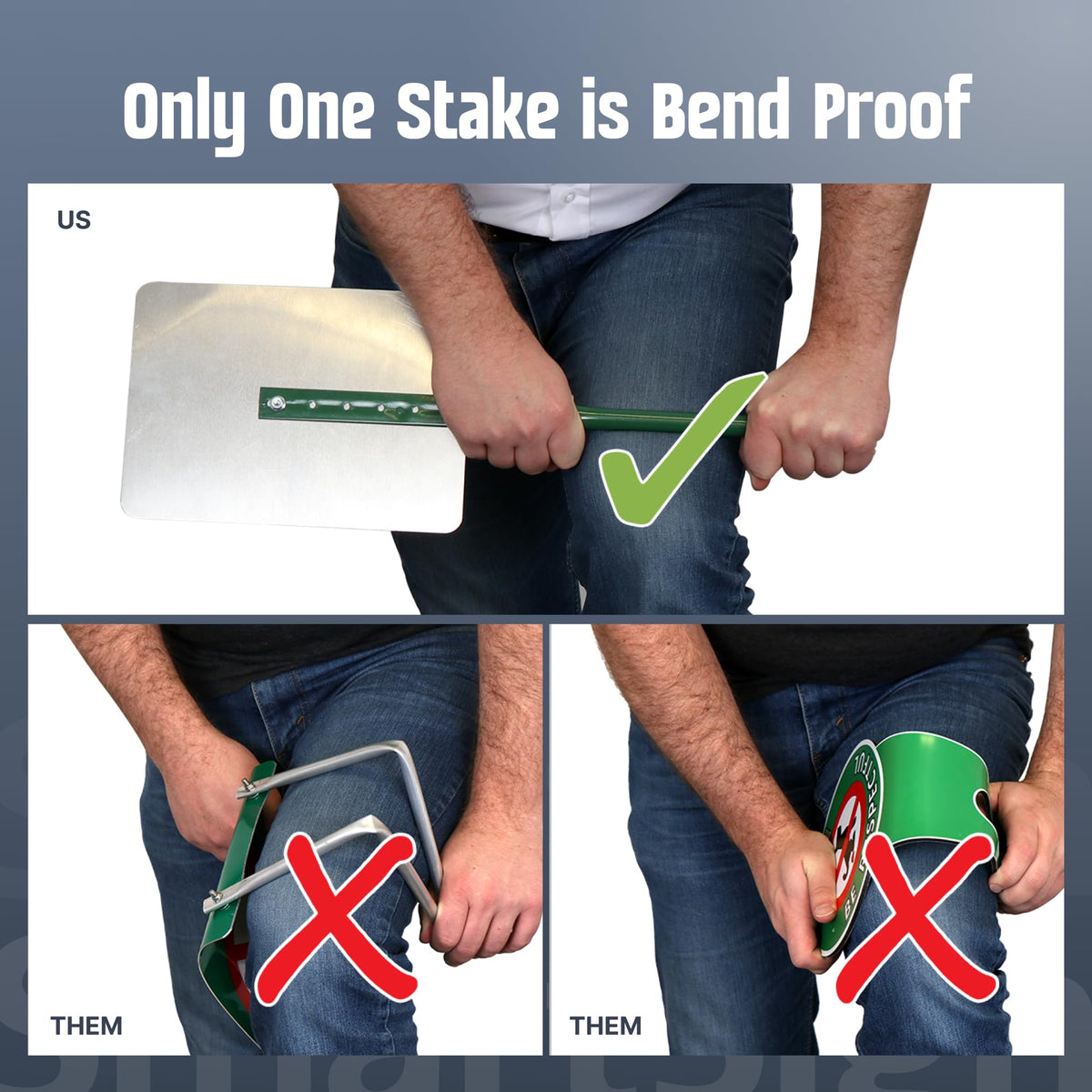 SmartSign epoxy-coated stake provides corrosion resistance in yard settings