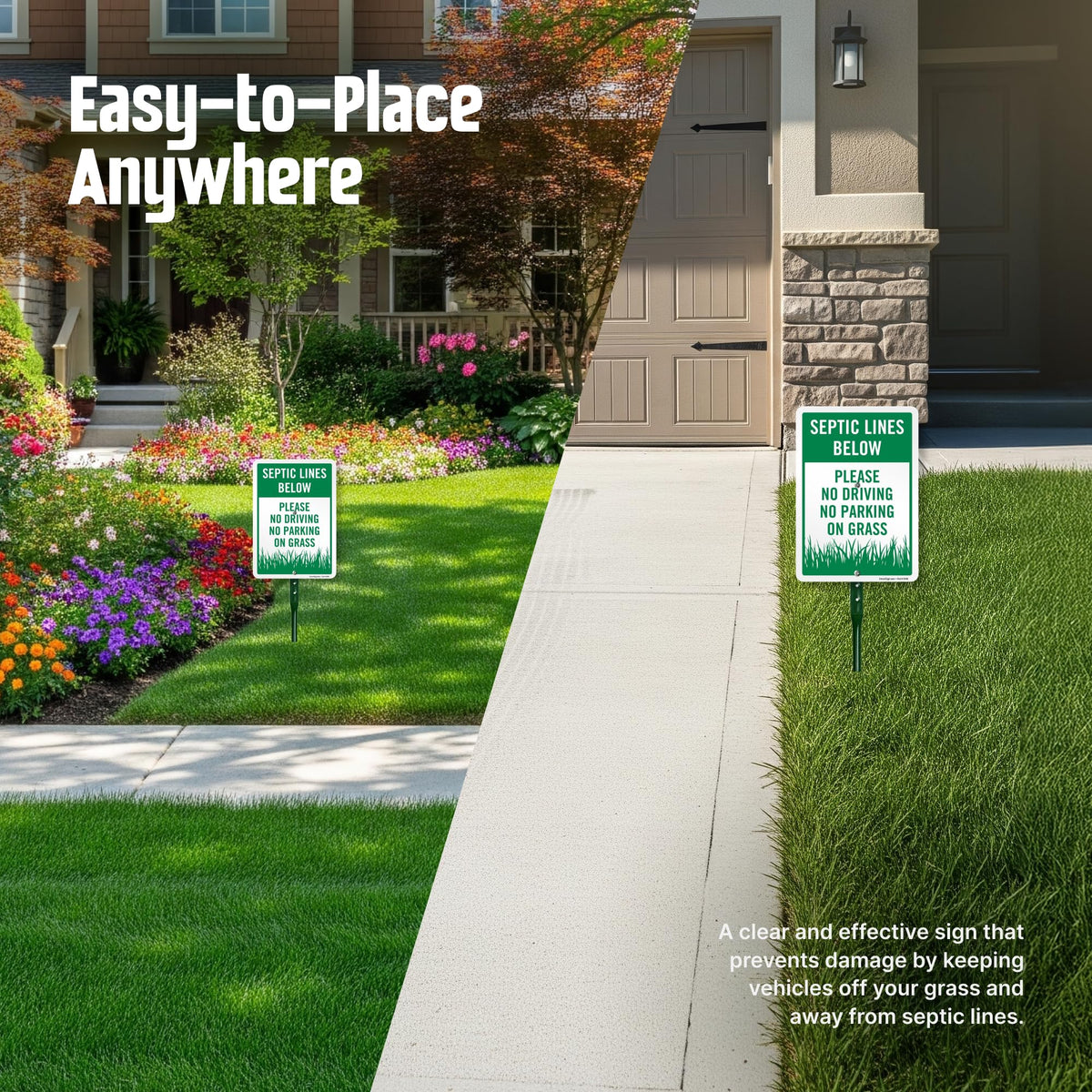 SmartSign green and white color contrast boosts legibility from a distance.