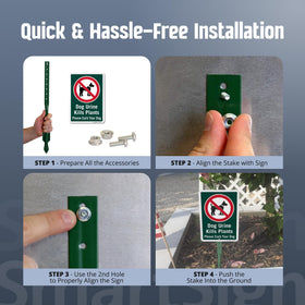 SmartSign green epoxy-coated stake rises 18 inches for clear sightline.