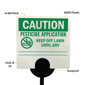 SmartSign green white design clearly marks pesticide caution at entryways.