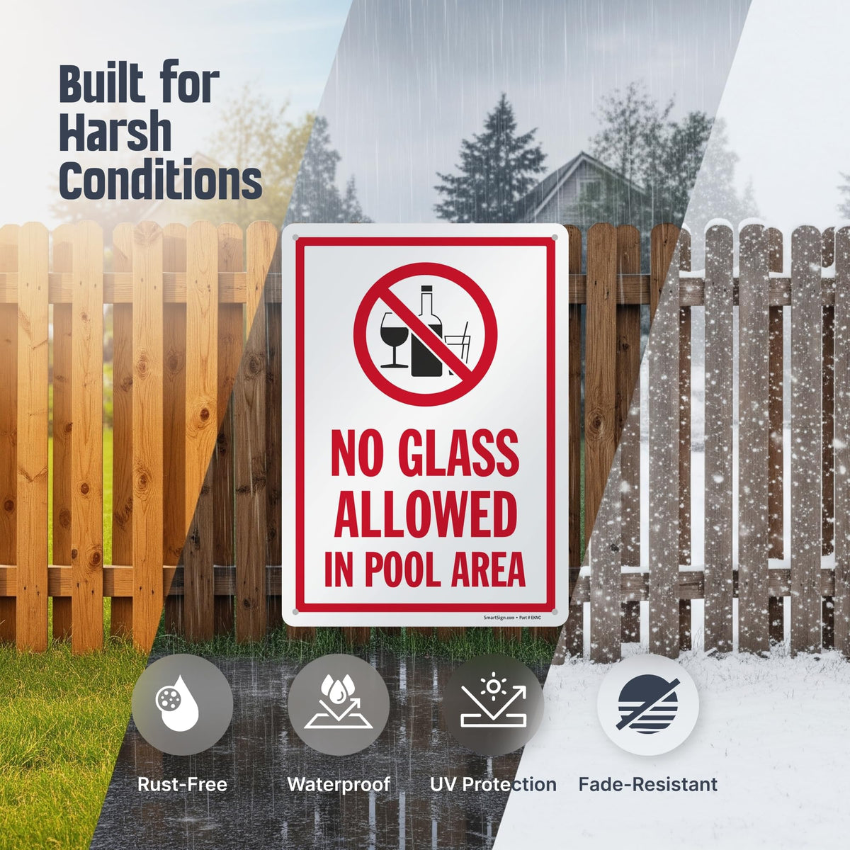 SmartSign lamination close-up shows weather- and UV-resistant protection for long outdoor life.