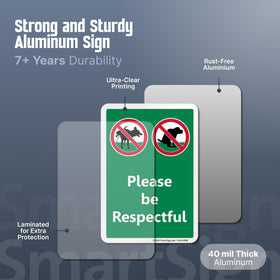 SmartSign laminated weatherproof sign protects graphics and resists rain and wind.