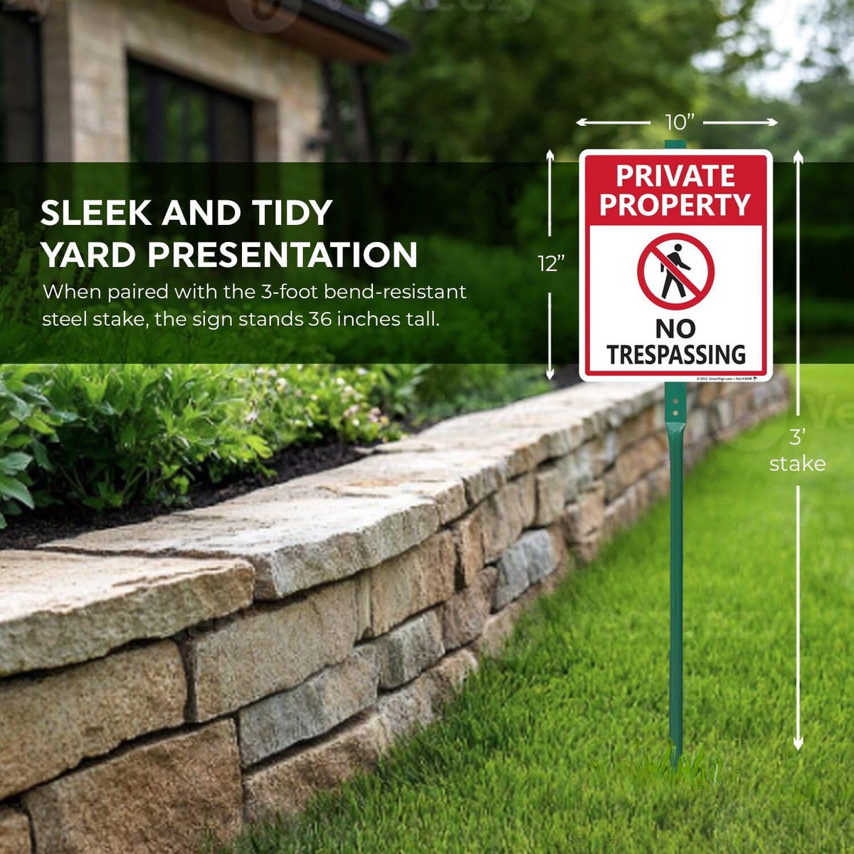 SmartSign laminated no-trespassing graphic resists weather and graffiti
