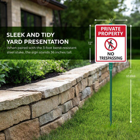 SmartSign laminated no-trespassing graphic resists weather and graffiti