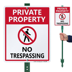 SmartSign no-trespassing aluminum sign 12x10 marks private property clearly