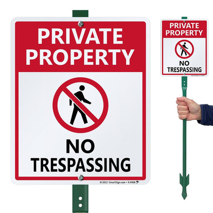 SmartSign no-trespassing aluminum sign 12x10 marks private property clearly
