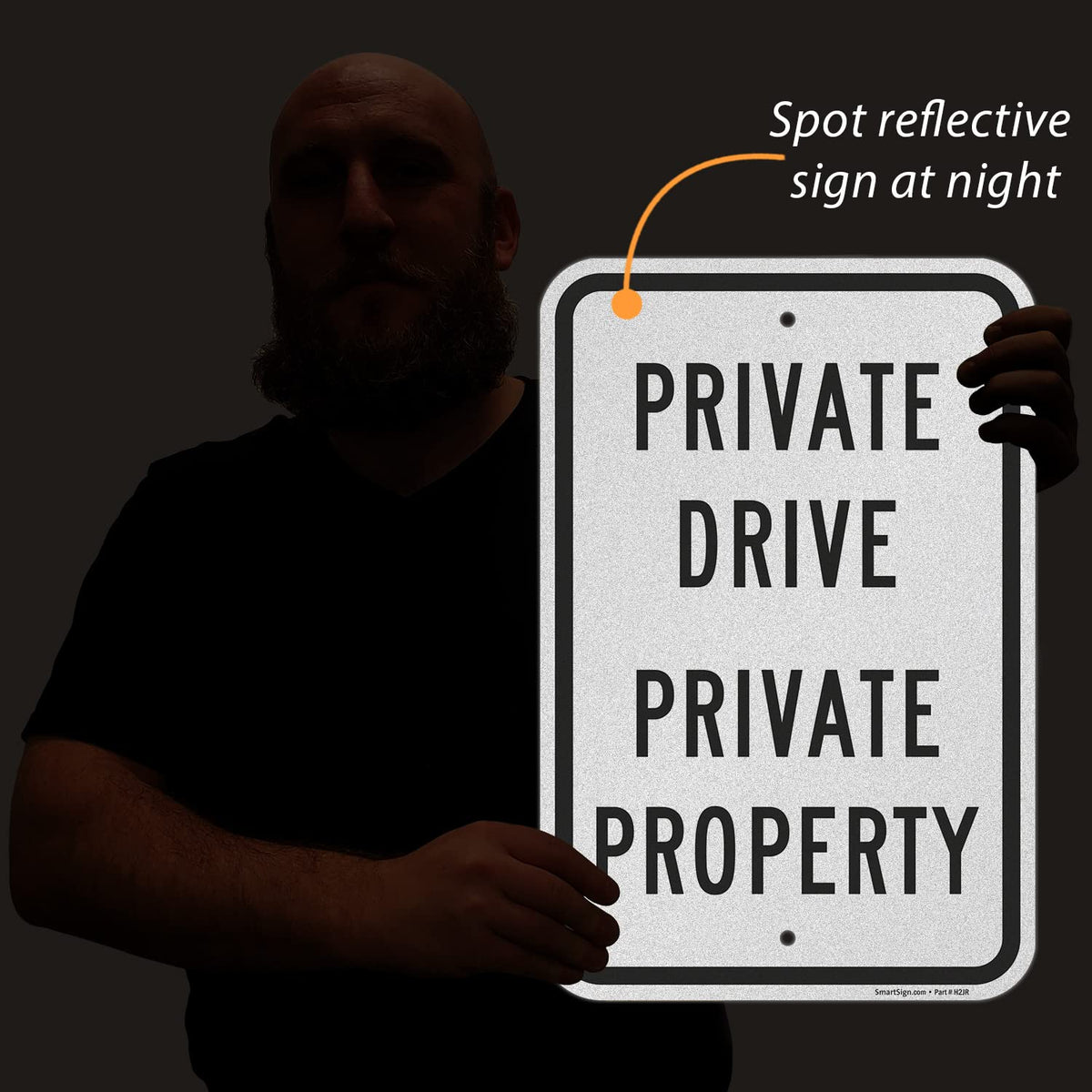 SmartSign 18x12 drive sign showing pre-punched holes for easy installation.