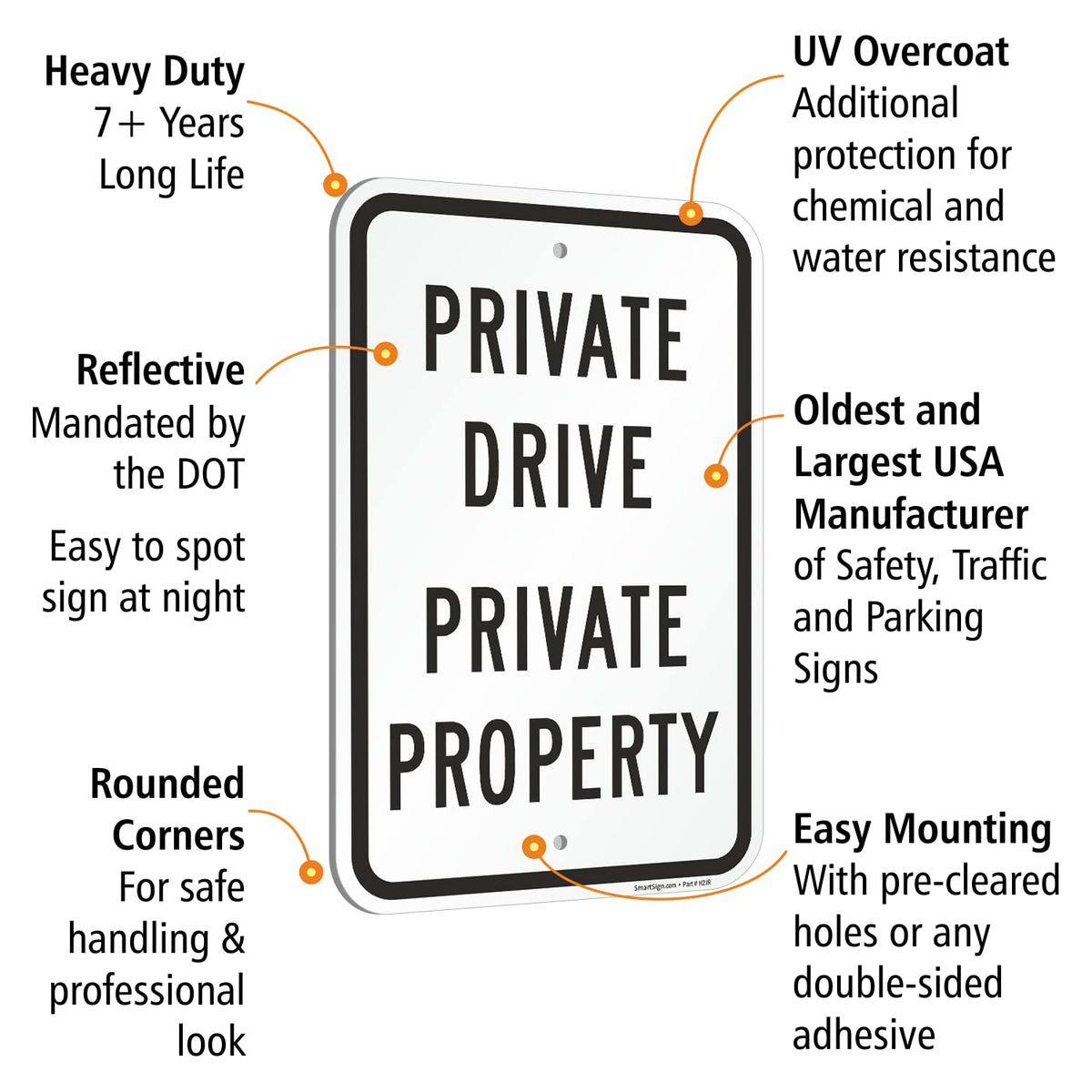 SmartSign 18x12 sign with UV overcoat protecting the face against weather and graffiti.