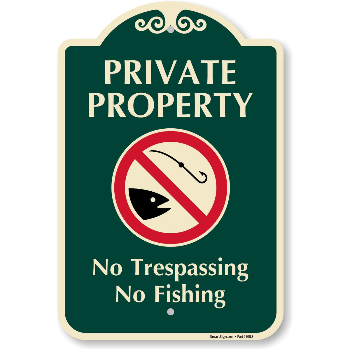 SmartSign Private Property No Trespassing sign front view with bold visibility