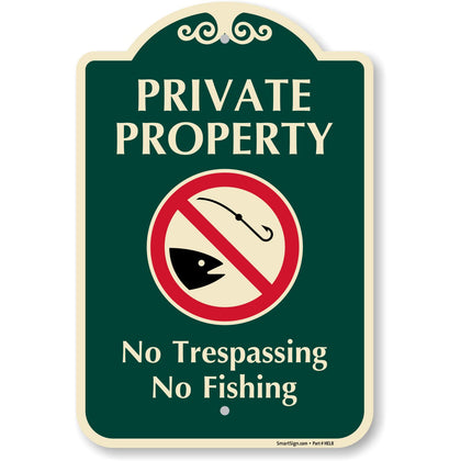 SmartSign Private Property No Trespassing sign front view with bold visibility