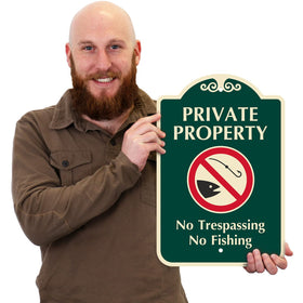 SmartSign No Trespassing sign close-up showing UV overcoat protection