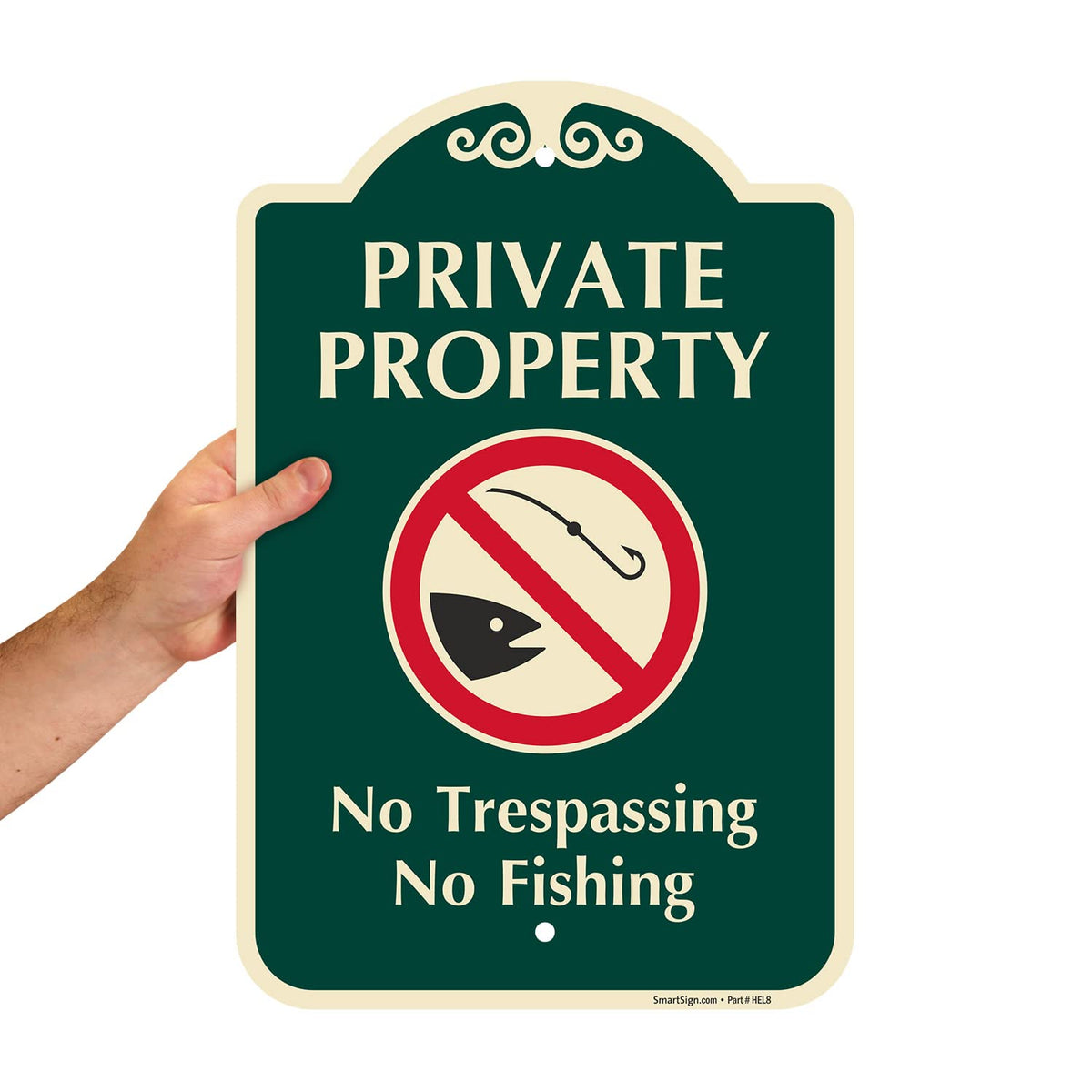 SmartSign No Trespassing sign mounted on post for easy installation