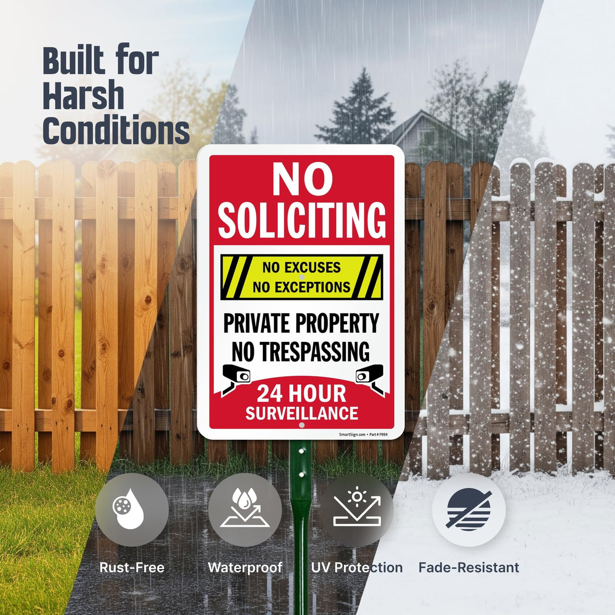 SmartSign private property no trespassing sign clearly marks property lines for visitors.