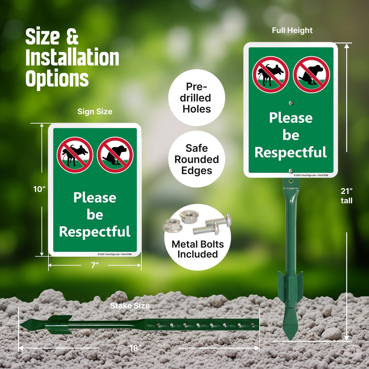 SmartSign rust-proof aluminum kit built to outlast plastic alternatives.
