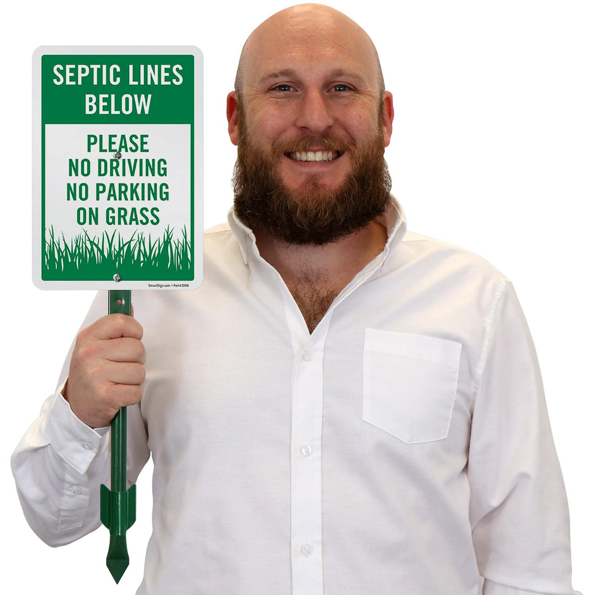SmartSign sign kit contents include sign, stake, and mounting hardware.