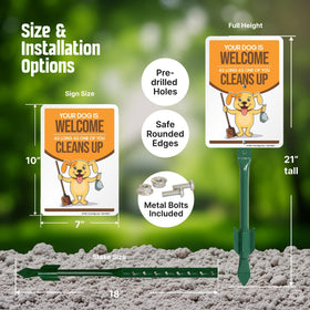 SmartSign stake kit provides sturdy 18-inch support for secure placement.