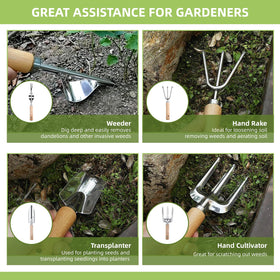 SmartTail ergonomic wooden handles reduce hand fatigue in use.