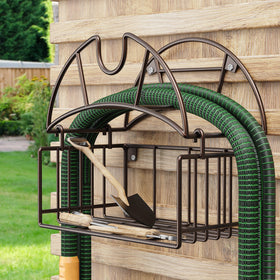 Smatorga hose reel wall mount keeps hoses neatly organized and within reach.